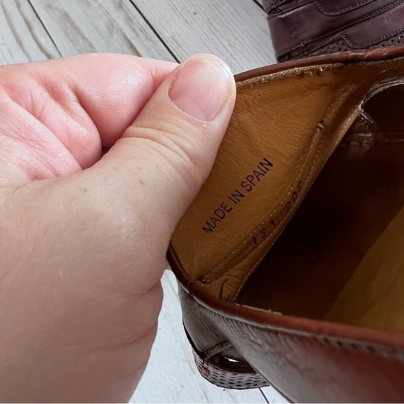 Rare Mezlan Men’s Shoe in Brown Leather size 8 - Picture 7 of 14